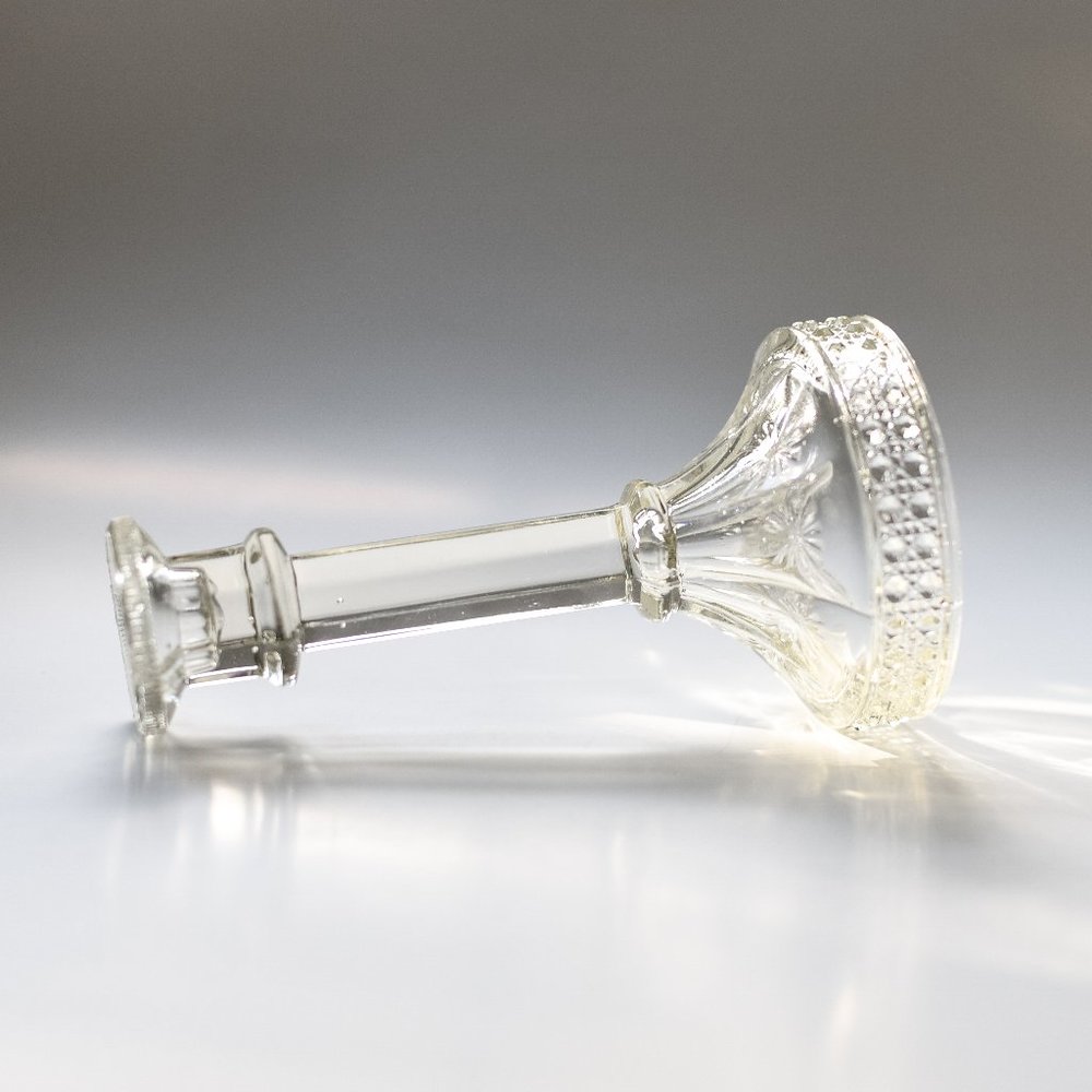 Vintage Glass Candlestick Holder | Star Design